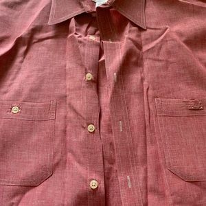 Mens collared button down long sleeve shirt big tall Sz 2XLT red/pink 626 blue